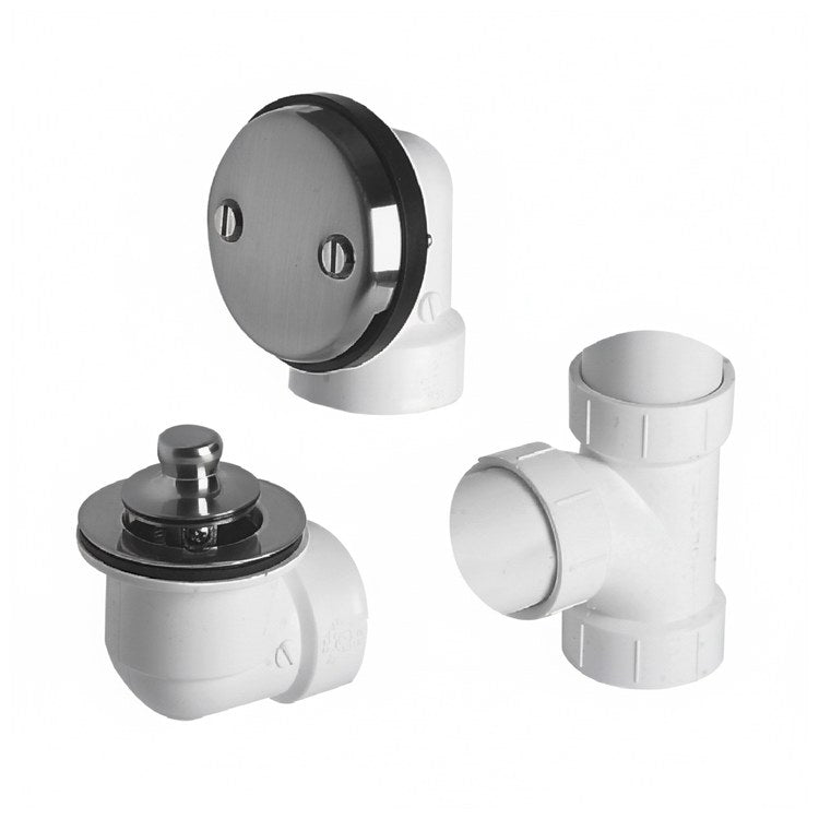 Drain Kit Reliance Lift and Turn White Brass/PVC for Tub