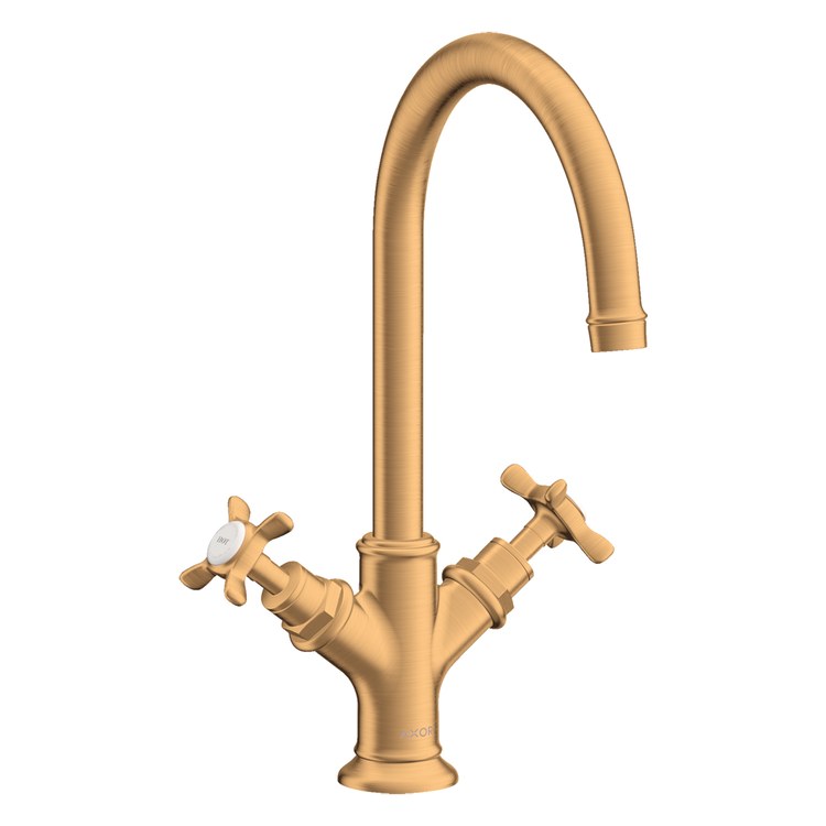 Lavatory Faucet Montreux 2 Cross ADA WaterSense Brushed Gold Optic 1.2 Gallons per Minute Deck Mount Pop-Up 1 Hole EcoRight Comfort Zone - Image 1