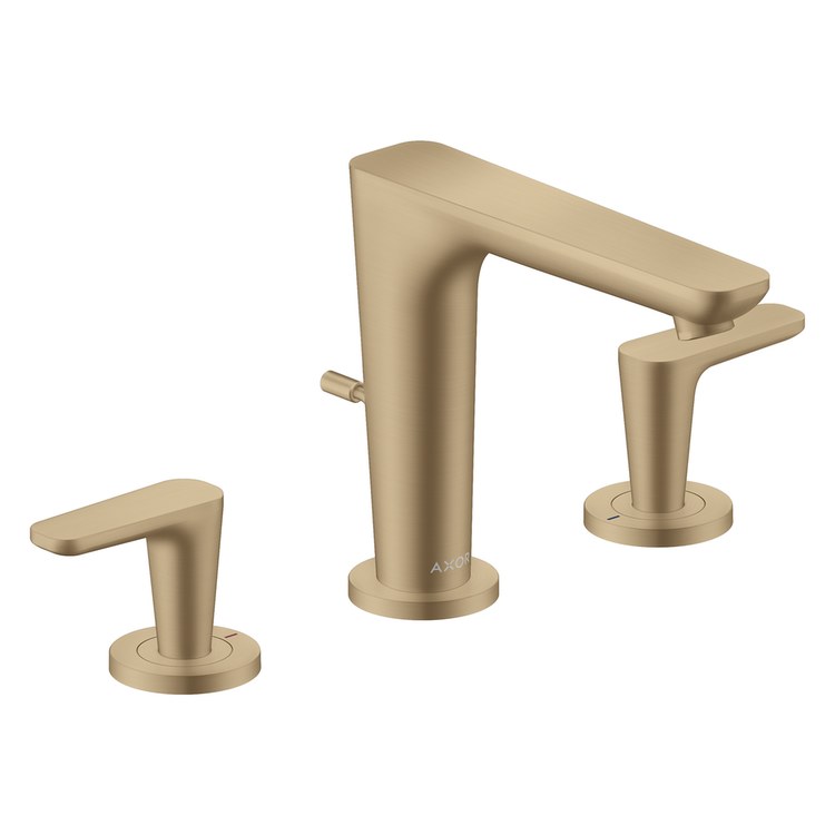 Lavatory Faucet Citterio C Widespread 8 Inch Spread 2 Lever ADA WaterSense Brushed Bronze 1.2 Gallons per Minute Deck Mount Pop-Up 3 Hole EcoRight AirPower Comfort Zone - Image 1