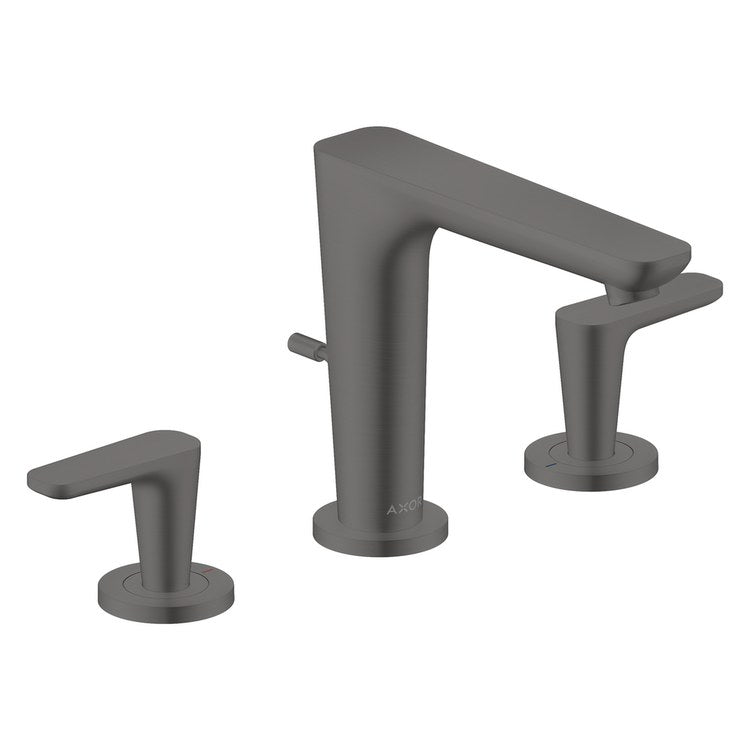 Lavatory Faucet Citterio C Widespread 8 Inch Spread 2 Lever ADA WaterSense Brushed Black Chrome 1.2 Gallons per Minute Deck Mount Pop-Up 3 Hole EcoRight AirPower Comfort Zone