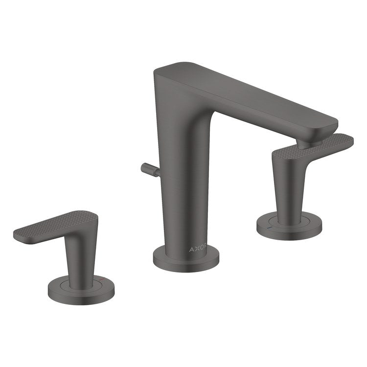 Lavatory Faucet Citterio C Widespread 8 Inch Spread 2 Lever Cubic Cut ADA WaterSense Brushed Black Chrome 1.2 Gallons per Minute Deck Mount Pop-Up 3 Hole EcoRight AirPower Comfort Zone - Image 1