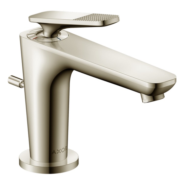 Lavatory Faucet Citterio C 90 1 Lever Cubic Cut ADA WaterSense Polished Nickel 1.2 Gallons per Minute Deck Mount Pop-Up 1 Hole CoolStart EcoRight AirPower Comfort Zone - Image 1