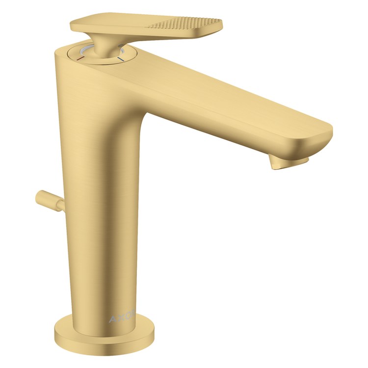 Lavatory Faucet Citterio C 125 1 Lever Cubic Cut ADA WaterSense Brushed Gold Optic 1.2 Gallons per Minute Deck Mount Pop-Up 1 Hole CoolStart EcoRight AirPower Comfort Zone - Image 1