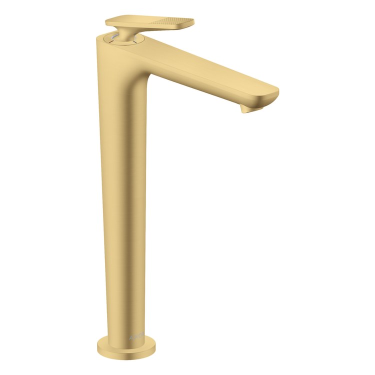 Lavatory Faucet Citterio C 250 1 Lever Cubic Cut ADA WaterSense Brushed Gold Optic 1.2 Gallons per Minute Deck Mount Less Drain 1 Hole CoolStart EcoRight AirPower Comfort Zone - Image 1