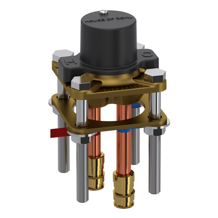Rough Body with Service Stops Brass for Floor Mount Tub Filler - Image 1