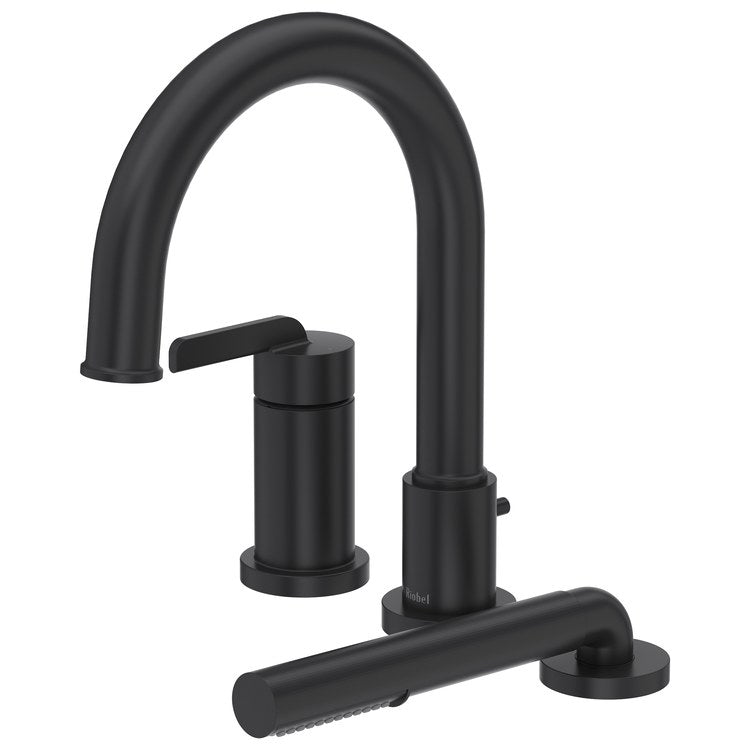 Tub Filler Trim Authentica Pressure Balance 1 Lever Black ADA Deck Mount 6 Gallons per Minute - Image 1