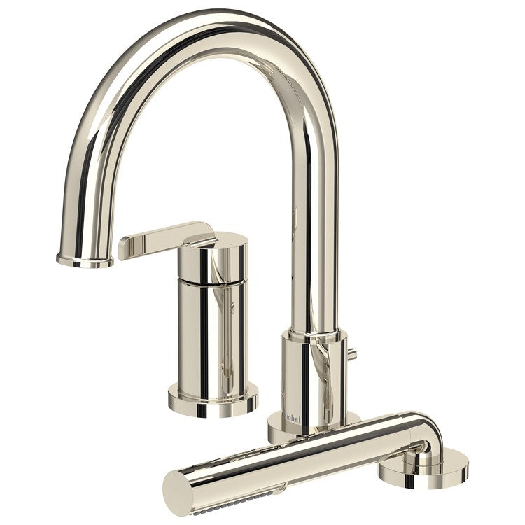 Tub Filler Trim Authentica Pressure Balance 1 Lever Polished Nickel ADA Deck Mount 6 Gallons per Minute - Image 1