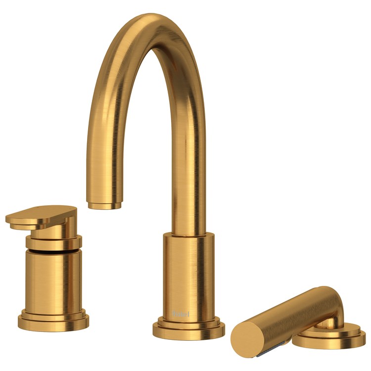 Tub Filler Trim Arca 1 Lever Brushed Gold ADA Deck 8.7 Gallons per Minute - Image 1