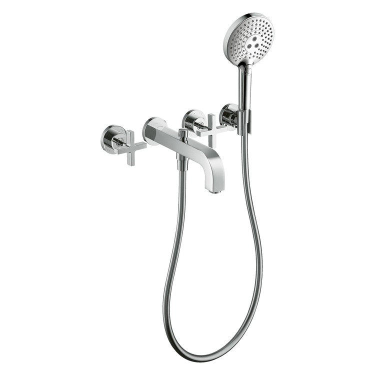 Roman Tub Trim Citterio Wall Mount with Handshower 2 Cross Chrome WaterSense 8 Inch Spread 3 Hole 5.0 Gallons per Minute - Image 1