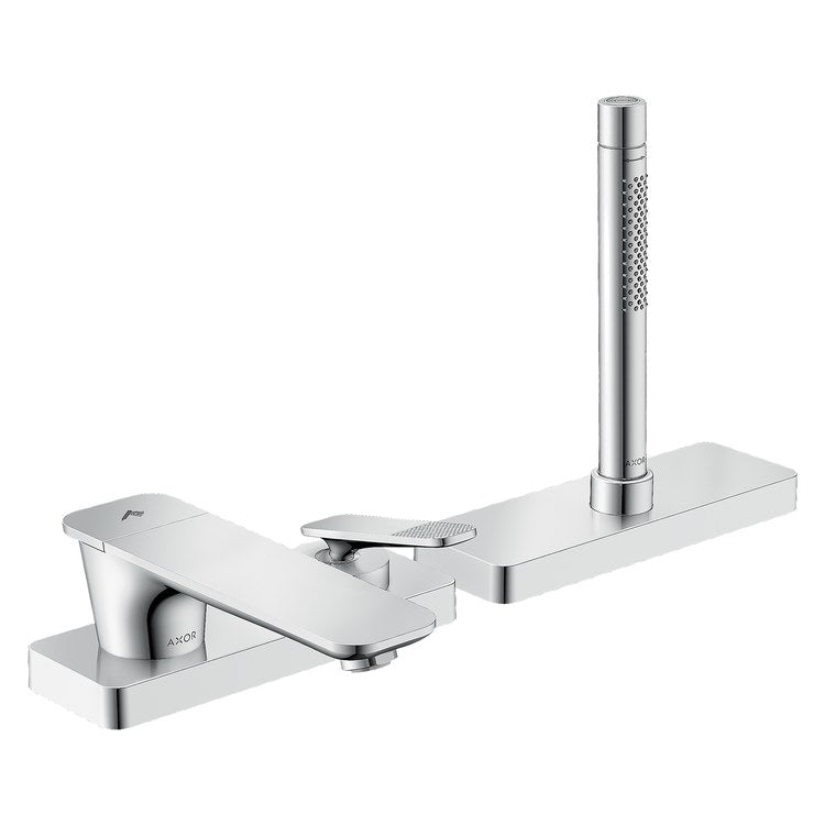 Roman Tub Trim Citterio C with Handshower and Sbox 1 Lever Cubic Cut Chrome WaterSense 3 Hole 5.3 Gallons per Minute - Image 1