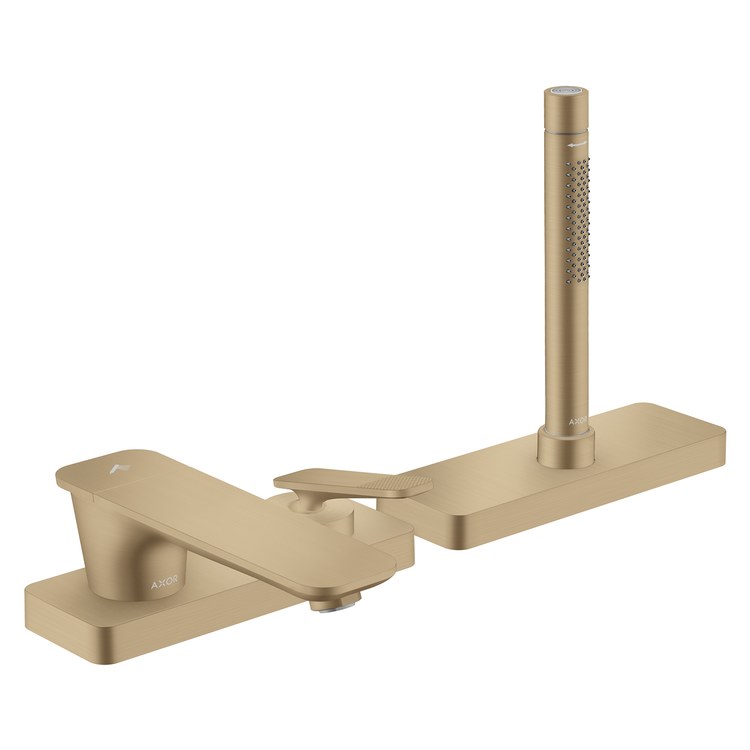 Roman Tub Trim Citterio C with Handshower and Sbox 1 Lever Cubic Cut Brushed Bronze WaterSense 3 Hole 5.3 Gallons per Minute - Image 1