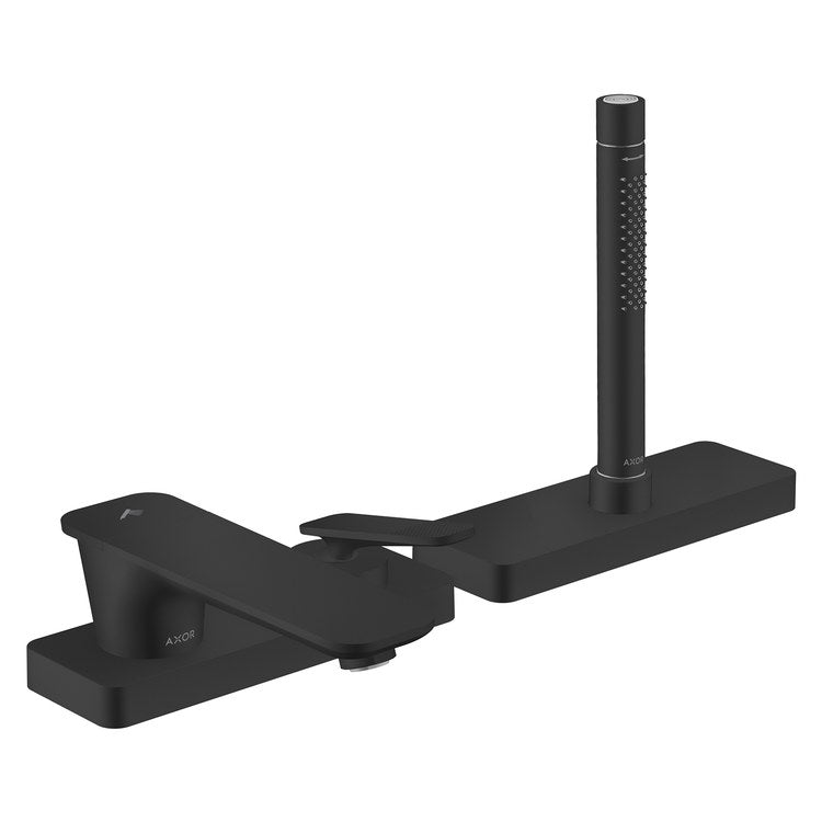 Roman Tub Trim Citterio C with Handshower and Sbox 1 Lever Cubic Cut Matte Black WaterSense 3 Hole 5.3 Gallons per Minute - Image 1