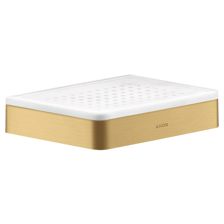 Soap Dish Universal SoftSquare Brushed Gold Optic Wall Mount Rectangle 6 Inch - Image 1