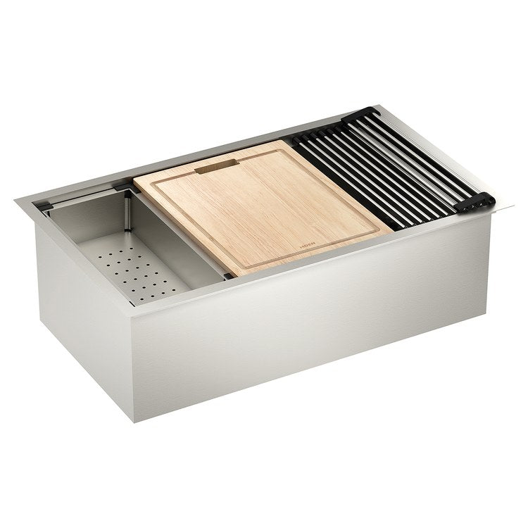 Kitchen Sink Luxe Chef 32 x 19 Inch 1 Bowls with Accessories Stainless Undermount Rectangle Stainless Steel - Image 1