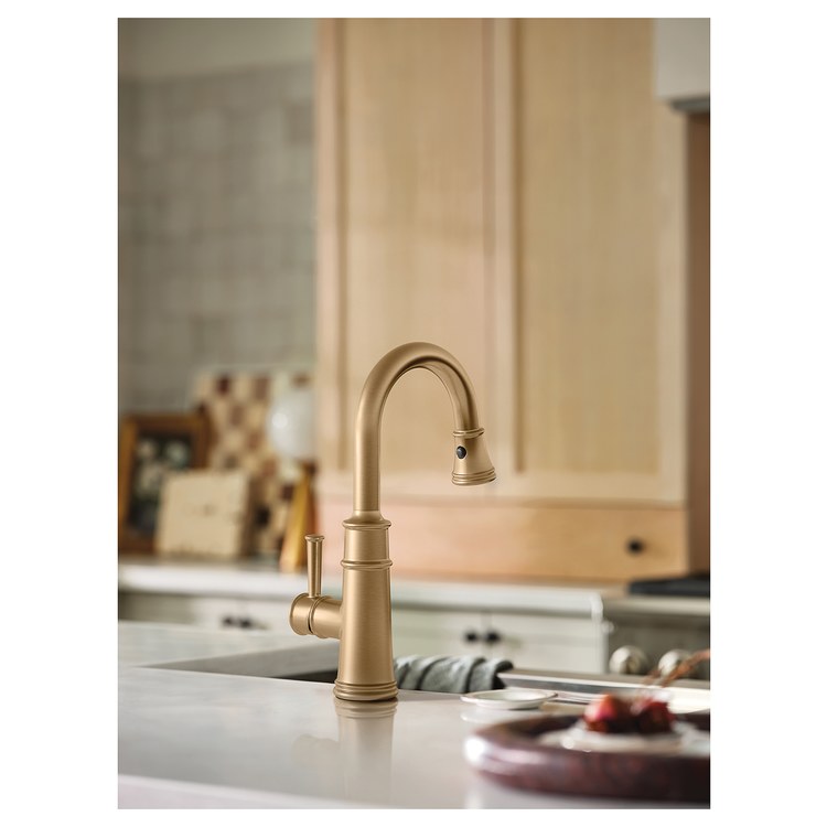 Bar Faucet Belfield 1 Lever ADA CALGreen Bronzed Gold PowerClean Pull Down High Arc 360 DEG Swivel 1.5 Gallons per Minute - Image 2