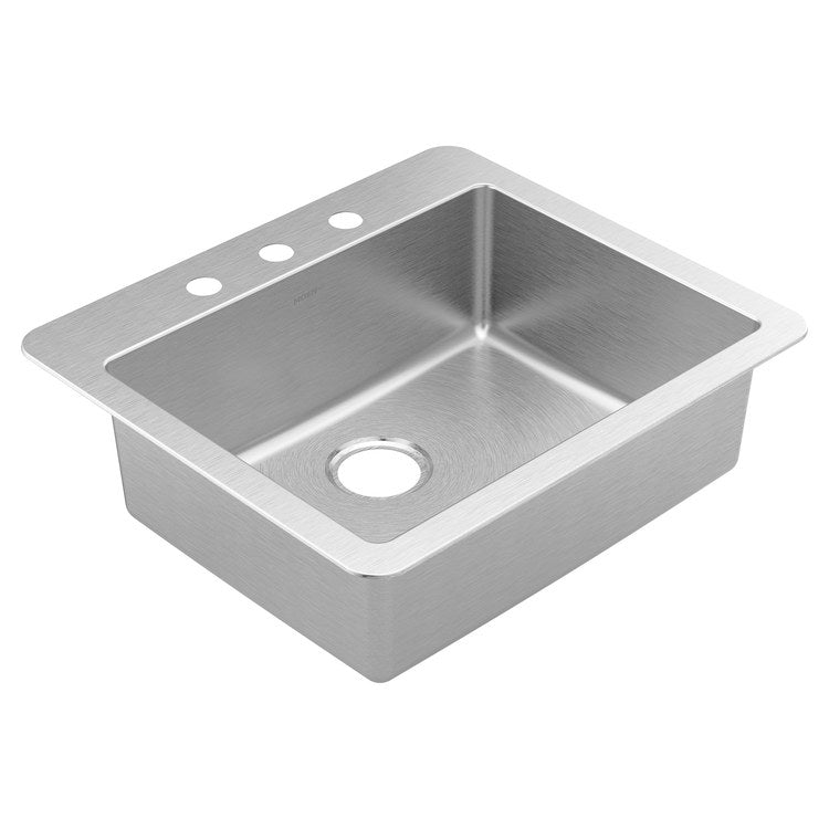Kitchen Sink Prep 25 x 22 Inch 1 Bowls Stainless Steel Drop-In Rectangle Stainless Steel