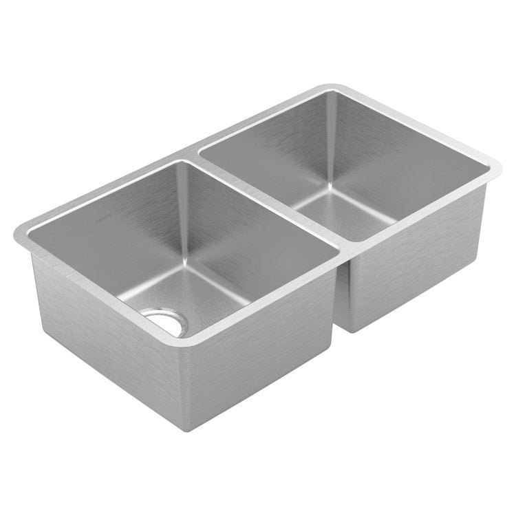 Kitchen Sink Prep 31.2 x 18.5 Inch 2 Bowls Stainless Steel Undermount Rectangle Stainless Steel - Image 1