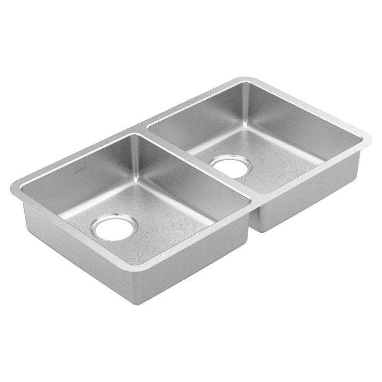 Kitchen Sink Prep 31.2 x 18.5 Inch 2 Bowls ADA Stainless Steel Undermount Rectangle Stainless Steel - Image 1