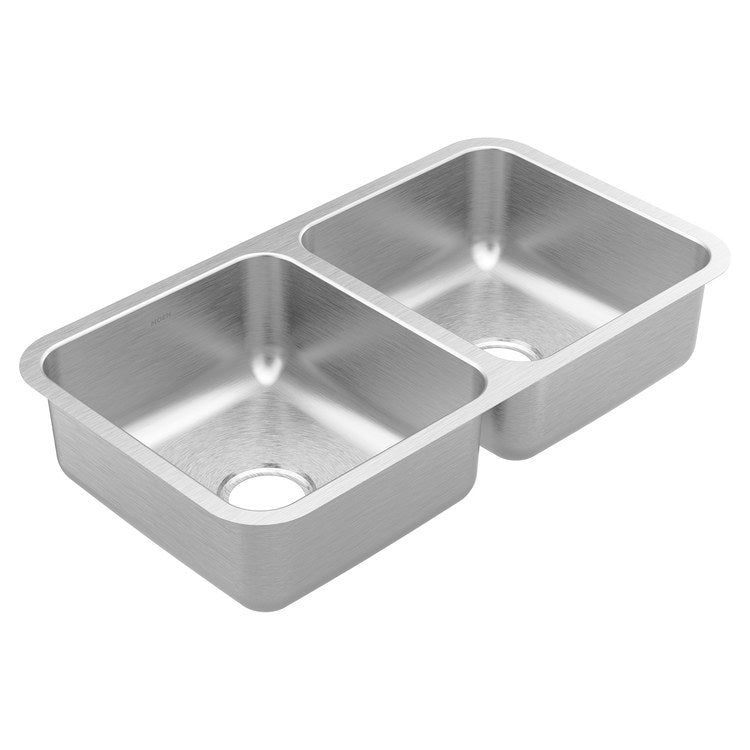 Kitchen Sink Prep 32.4 x 18 Inch 2 Bowls Stainless Steel Undermount Rectangle Stainless Steel - Image 1
