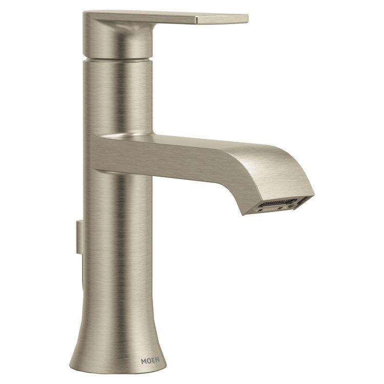 Lavatory Faucet Genta LX with Deck Plate 1 Lever ADA WaterSense Brushed Nickel 1.0 Gallons per Minute Rigid Lift Rod Pop-Up 1/3 Hole - Image 1