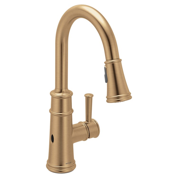 Kitchen Faucet Belfield 1 Lever ADA CALGreen Bronzed Gold Pull Down High Arc 360 DEG Swivel 1/3 Hole MotionSense Wave PowerClean 1.5 Gallons per Minute - Image 1
