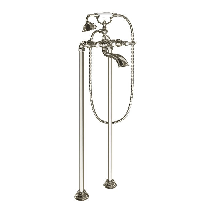 Tub Filler Weymouth with Handshower 2 Lever WaterSense Polished Nickel Wall/Floor 10.0 Gallons per Minute - Image 2