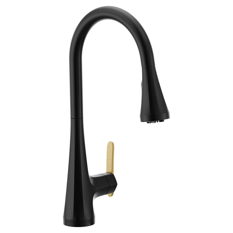 Kitchen Faucet Sinema 3 in 1 0.7GPM Filtration 1 Lever ADA CALGreen Matte Black Pull Down High Arc 360 DEG Swivel 1 Hole PowerClean 1.5 Gallons per Minute - Image 1