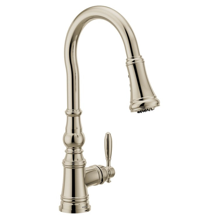 Kitchen Faucet Weymouth 3 in 1 0.7GPM Filtration 1 Lever ADA CALGreen Polished Nickel Pull Down High Arc 360 DEG Swivel 1 Hole PowerClean 1.5 Gallons per Minute