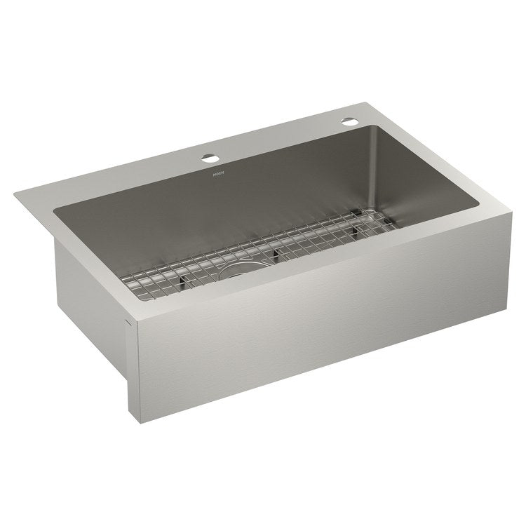 Kitchen Sink Prep 33 x 22 Inch 1 Bowls 2 Hole Stainless Steel Dual Mount Rectangle Stainless Steel - Image 1