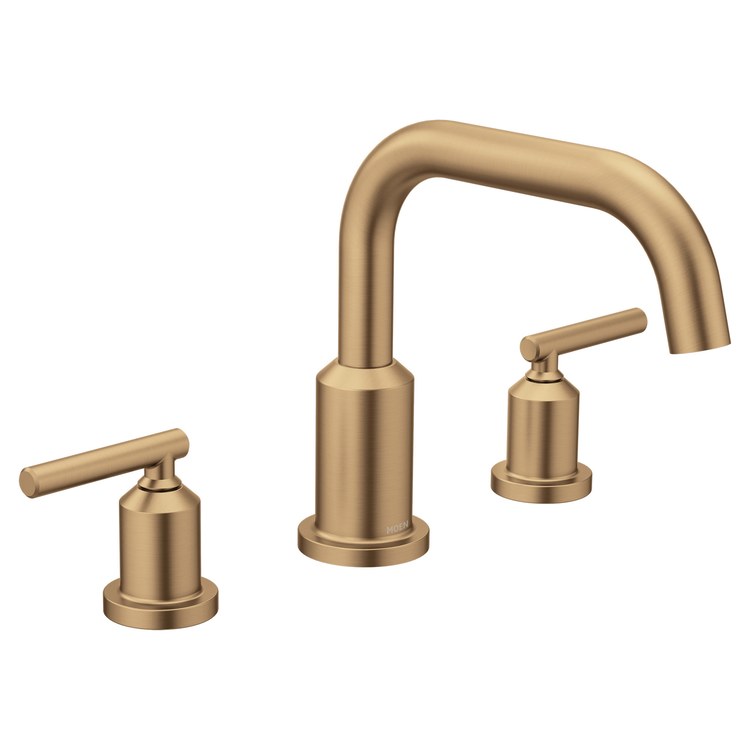 Roman Tub Trim Gibson Widespread 2 Lever Bronzed Gold ADA 10 Inch Spread 3 Hole for 4792 4793 4794 4796 4797 4798 Valve - Image 1