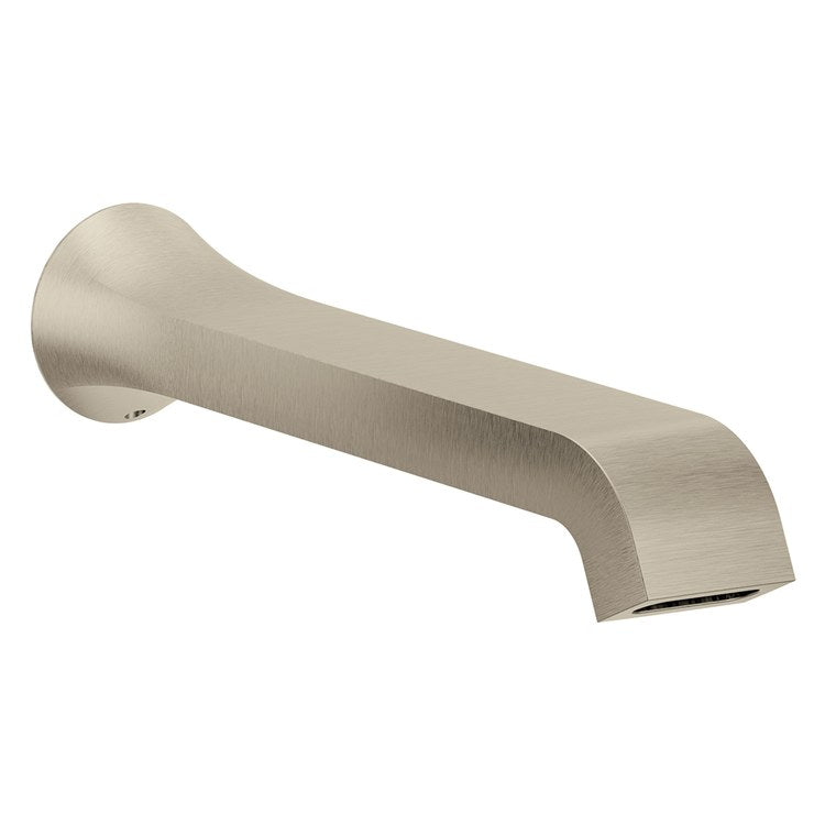Tub Spout Genta Non-Diverter Brushed Nickel 10 Inch Metal 1/2 Inch for Moen M-Pact Common Valve System - Image 1