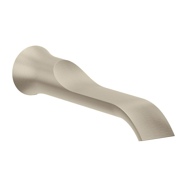 Tub Spout Doux Non-Diverter Brushed Nickel 10 Inch Metal 1/2 Inch for Moen M-Pact Common Valve System - Image 1