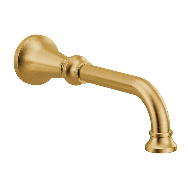 Tub Spout Colinet Non-Diverter Brushed Gold 10 Inch Metal 1/2 Inch for Moen M-Pact Common Valve System - Image 1