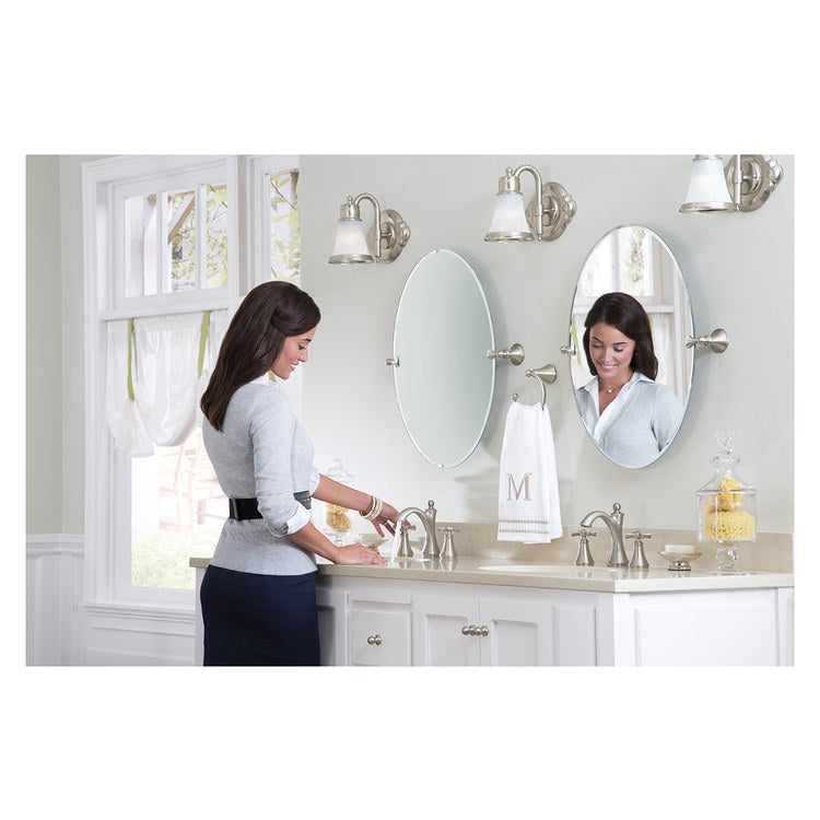 Lavatory Faucet Wynford Widespread 8 to 16 Inch Spread 2 Cross ADA WaterSense Brushed Nickel 1.2 Gallons per Minute High Arc Pop-Up with Lift Rod 3 Hole - Image 3