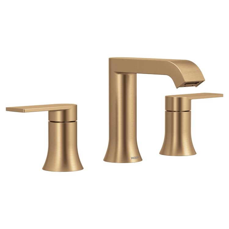 Lavatory Faucet Genta LX Widespread 8 to 16 Inch Spread 2 Lever ADA WaterSense Bronzed Gold 1.2 Gallons per Minute High Arc Pop-Up with Lift Rod 3 Hole - Image 1
