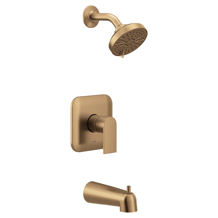 Tub and Shower Trim Genta LX M-CORE 4 Port Eco-Performance 1 Lever Bronzed Gold WaterSense ADA for U130 U140 Valve - Image 1