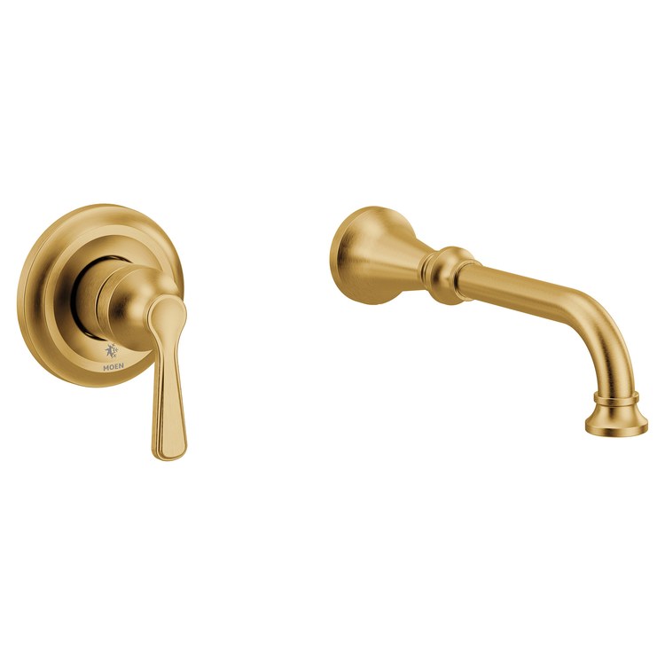 Tub Filler Trim Colinet 1 Lever Brushed Gold ADA Wall - Image 1