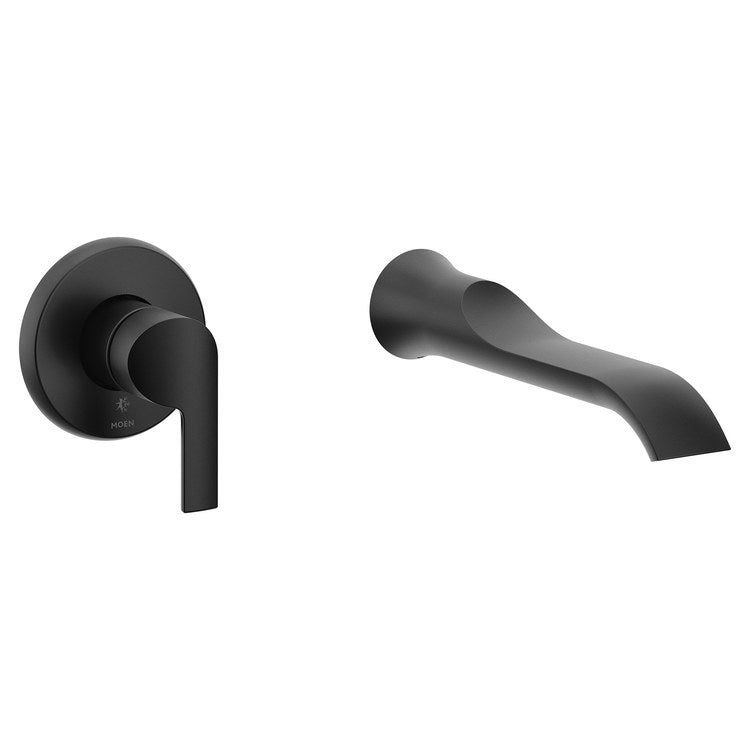 Tub Filler Trim Doux 1 Lever Matte Black ADA Wall - Image 1