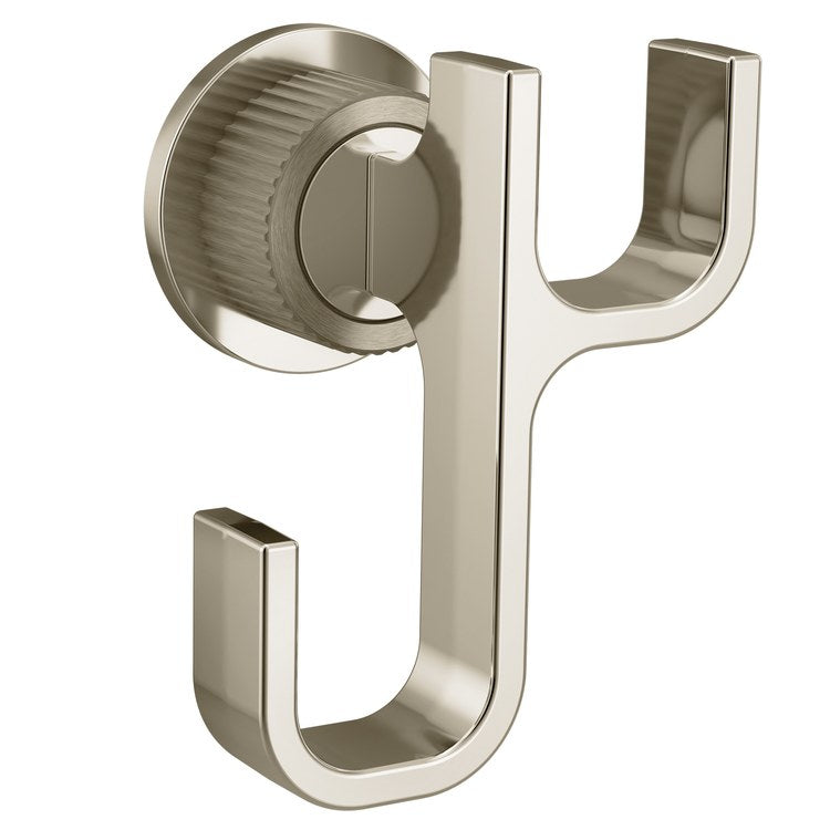 Robe Hook Cambium Double Brushed Nickel/Polished Nickel 2-3/8 Inch Wall Zinc - Image 1