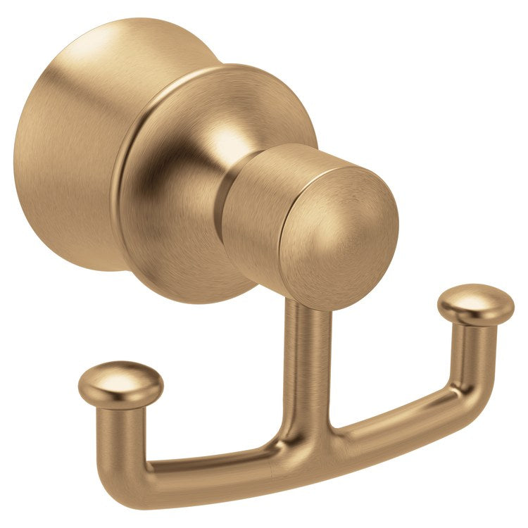 Robe Hook Dartmoor Double Bronzed Gold 2-13/32 Inch Wall Zinc - Image 1
