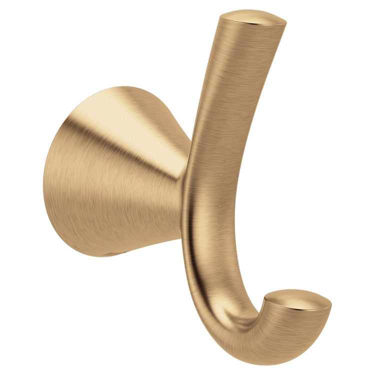 Robe Hook Glyde Double Bronzed Gold 3-3/16 Inch Wall Zinc - Image 1