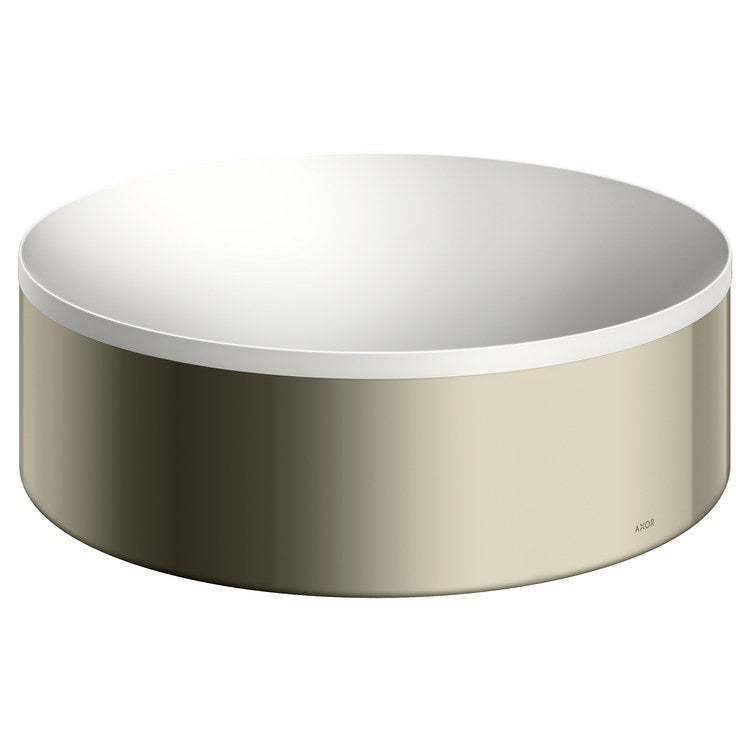 Sink Suite Basins & Bathtub 11-3/4 Inch 1 Bowl Round Less Overflow 1 Hole Polished Nickel Vessel