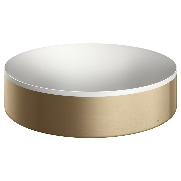 Sink Suite Basins & Bathtub 15-3/4 Inch 1 Bowl Round Less Overflow 1 Hole Brushed Bronze Vessel