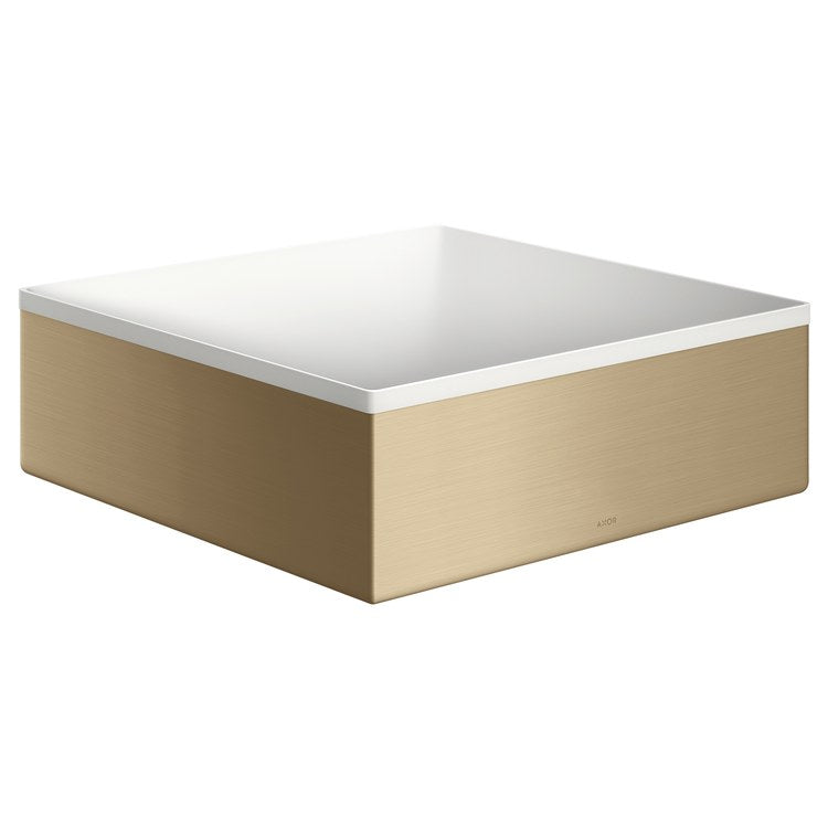 Sink Suite Basins & Bathtub 11-1/4 Inch 1 Bowl Square Less Overflow 1 Hole Brushed Bronze Vessel