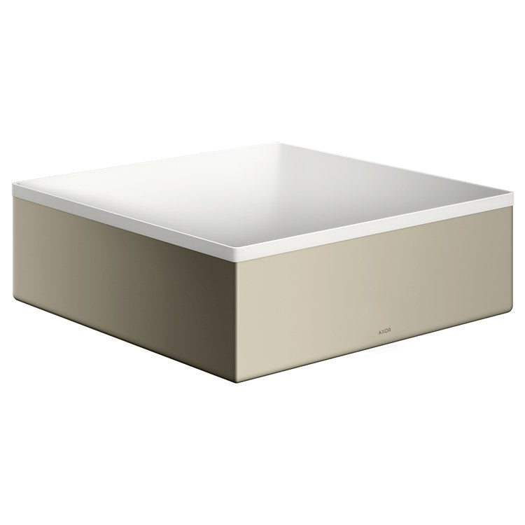 Sink Suite Basins & Bathtub 11-1/4 Inch 1 Bowl Square Less Overflow 1 Hole Polished Nickel Vessel