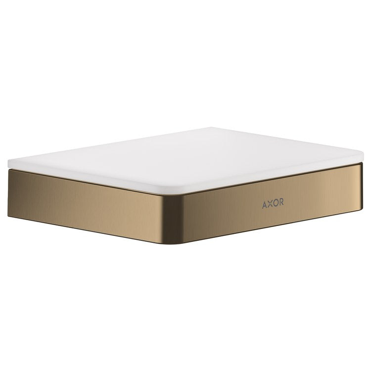 Shelf Universal SoftSquare Wall Mount Brushed Bronze 6 Inch Metal/Glass