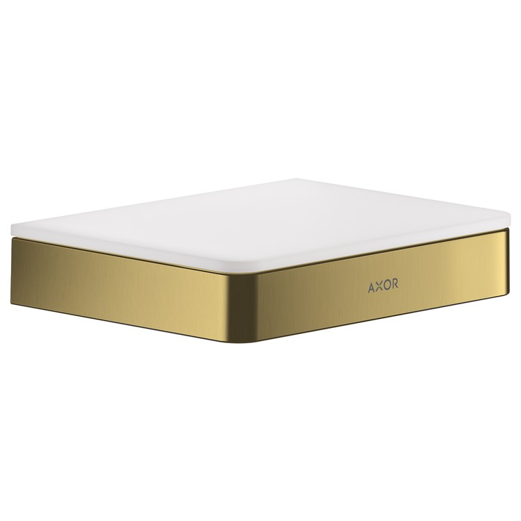 Shelf Universal SoftSquare Wall Mount Brushed Gold Optic 6 Inch Metal/Glass