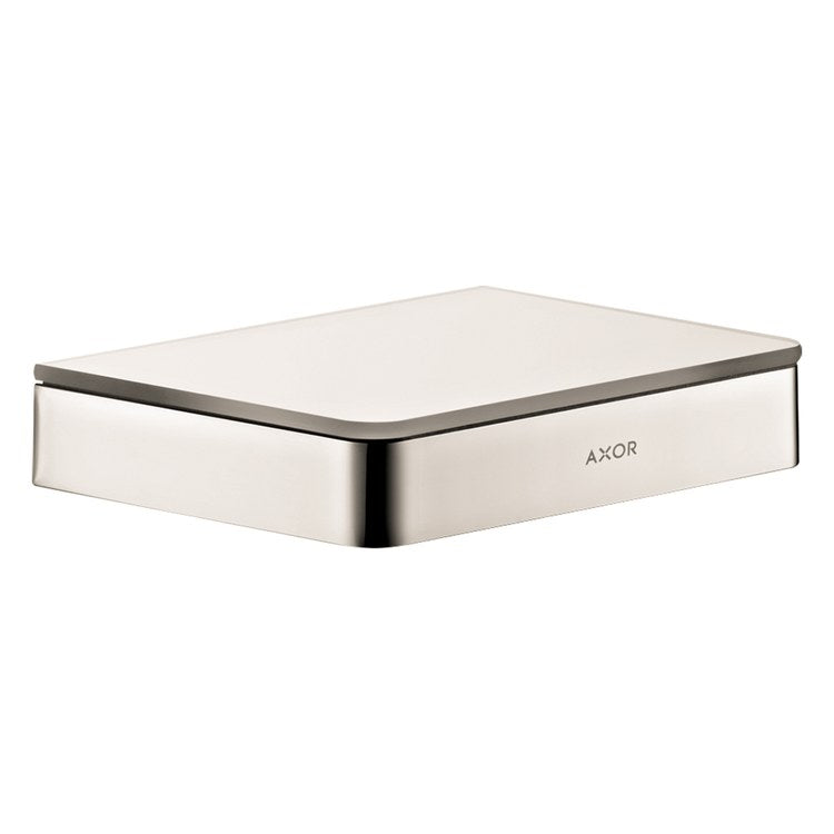 Shelf Universal SoftSquare Wall Mount Polished Nickel 6 Inch Metal/Glass