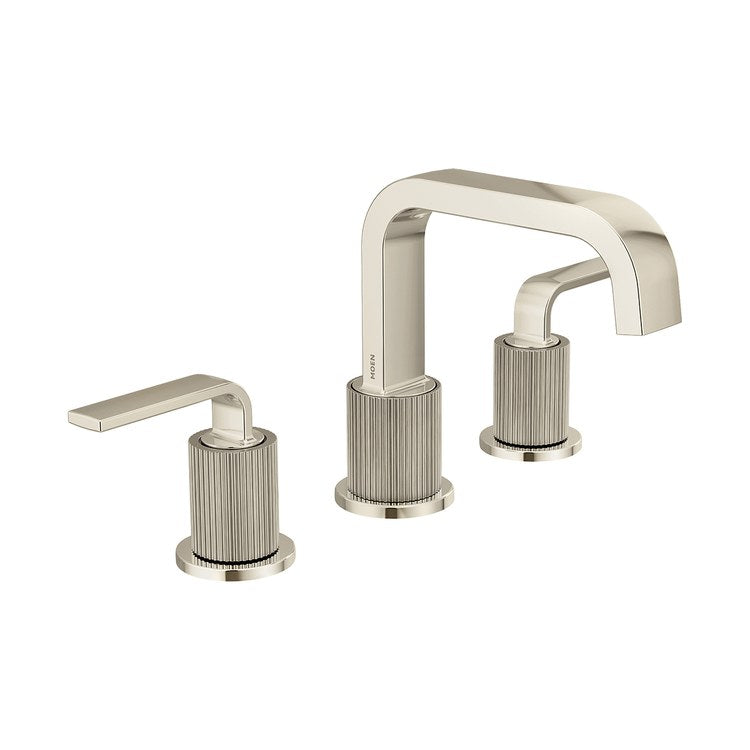 Lavatory Faucet Cambium Widespread 2 Polished Nickel/Brushed Nickel High Arc Pop-Up - Image 1