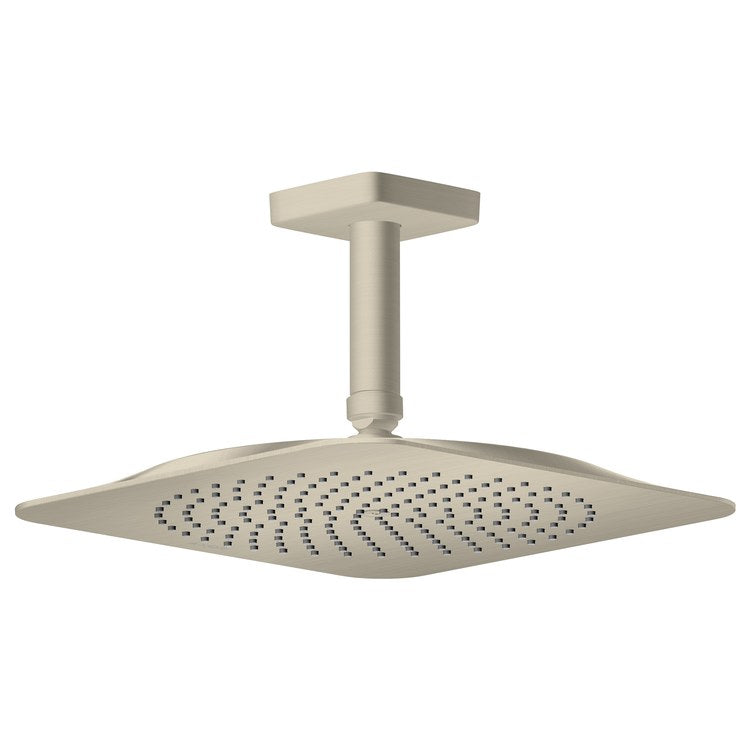 Showerhead Citterio C 270 1 Functions Brushed Nickel 10-5/8 Inch 1.75 Gallons per Minute Square Ceiling Mount